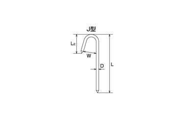 水本機械 ステンレス ロープ止め金具 (J型) 製品図面