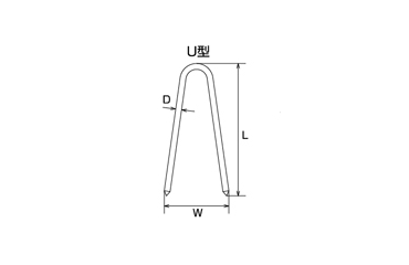 水本機械 ステンレス ロープ止め金具 (U型) 製品図面