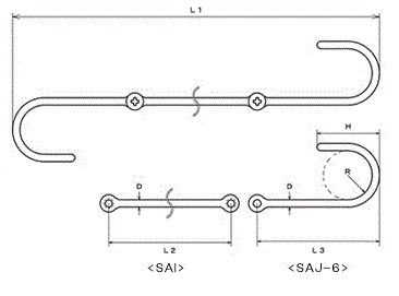 水本機械 ステンレス 連結Sカン(J＆J)(SAW-6-JJ) 製品図面