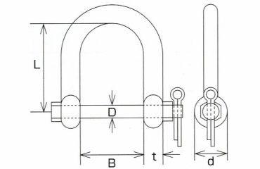 水本機械 ステンレス 割ピン式ワイドネジシャックル 製品図面