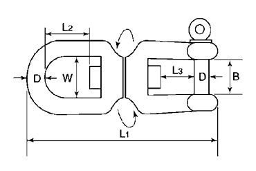 水本機械 ステンレス シングルシャックル(旧品番 WS-S) 製品図面