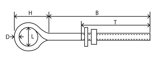 水本機械 ステンレス ウルトラロングアイボルト(ミリネジ) 製品図面