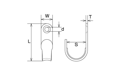 水本機械 ステンレス シートフックA型 (YFA) 製品図面