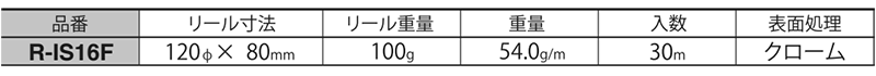 ニッサチェイン 鉄 クローム フリクションショートマンテルチェーン(FRS) リール巻 製品規格