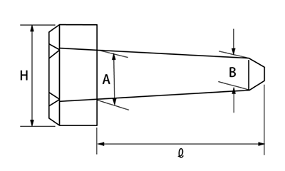 六角頭テーパーノックピン (NP)(型枠関連資材) 製品図面