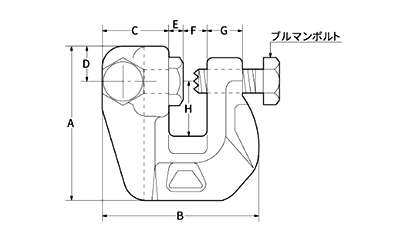 鋼 S45C (鍛造品) ブルマンLA型 (アングルブレース接合) 製品図面