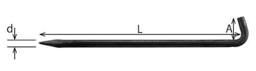 鉄 L型アンカーピン(コンドーテック品)(*) 製品図面