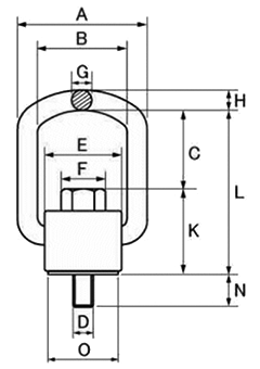 鋼 フレノ・リンクボルト (A型)(自在形アイボルト) 製品図面