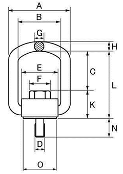 鋼 フレノ・リンクボルト (B型)(自在形アイボルト) 製品図面
