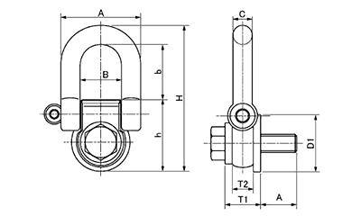 横兵衛 3S(サイド セーフティ シャックル)(横吊り用) (浪速鉄工製) 製品図面