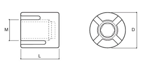 ステンレスSUS304 十字クリップ(2本ワイヤーロープの90度交差止め金具)(JCP-M)(ふじわら) 製品図面