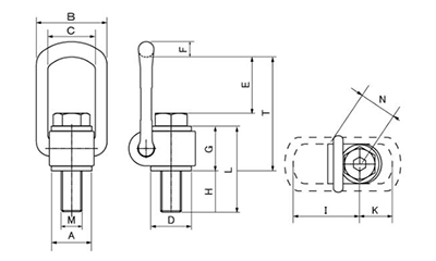 鋼 ロードリング(VLBG型 全方向アイボルト) 製品図面