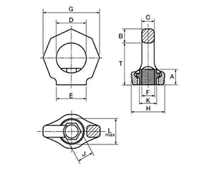 鋼 アイナットスター(VRM) 回転式アイナット 製品図面