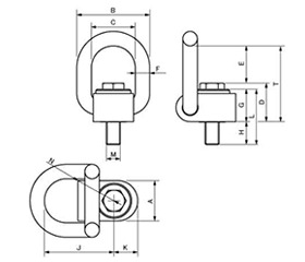 ステンレス ロードリング (LBG-RS型)(全方向アイボルト) 製品図面