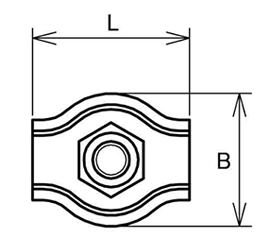 ステンレス 板型ワイヤークリップ シングルタイプ (AK)(浅野金属工業) 製品図面
