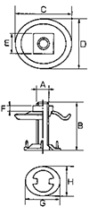 スリーエッチ 鉄 ベルト金具 コンベアーオーバル (インチ・ウイット) 製品図面
