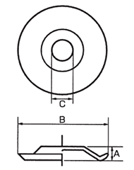 スリーエッチ 丸傘(スチール製)(W5/16・M8径用) 製品図面