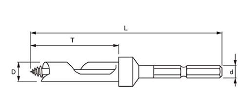 大西工業 木工用 No.18 コンパネビット回転式 ストッパータイプ (かりわく作業用) 製品図面