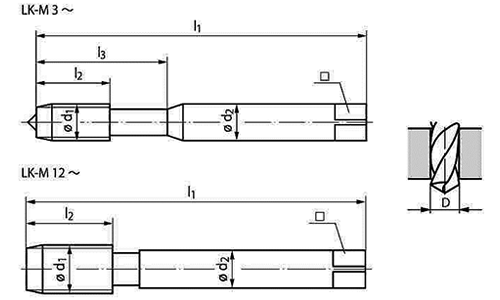 セルフロックタップ1-Z/E (緩み防止機能)(エムーゲ・フランケン) 製品図面