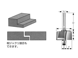 大見工業 (大日商) コーナービット飾り面 (シャクリ面)(SY) 製品図面