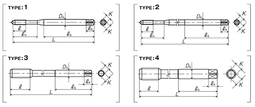 YAMAWA ロングスパイラルタップ (L＝100mm)(止り穴用) LS-SP 製品図面