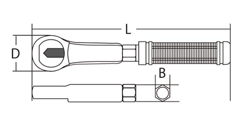 ライト精機 バイスレンチ (LB) 製品図面