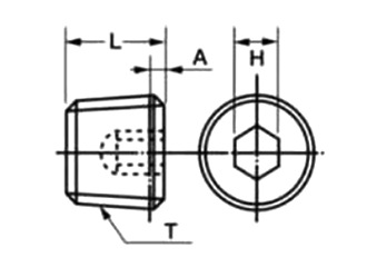 イハラサイエンス 六角穴付プラグ(ねじ込み継手 SPA)(管用ねじ/R) 製品図面