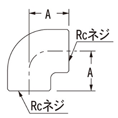 カクダイ 砲金エルボ (6125-●) 製品図面