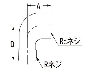 カクダイ 砲金ストリートエルボ (6124-●) 製品図面