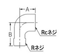 カクダイ ステンレス(SCS13A) ストリートエルボ (6473-●) 製品図面