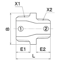 シーケー金属 CK (白)継手 径違い六角ニップル(RNi) 製品図面