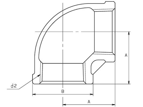 キッツ ステンレス SUS316 90°ねじ込みエルボ (PLM型) 製品図面
