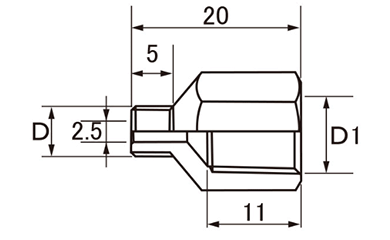 ステンレス SUS303 グリスニップル用アダプター(GN-AD-S)(栗田製) 製品図面