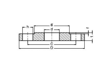 イノック ステンレス316 面座付さし込み溶接フランジ (RF) 製品図面