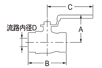 カクダイ 黄銅(本体) ボールバルブ (651-001-●) 製品図面