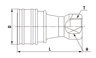 日東工器 SPカプラ TypeA BRASS EPDM ソケット (S-A)(おねじ取付用/真鍮製) 製品図面