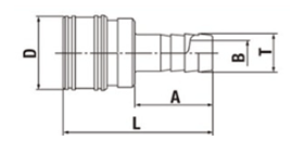 日東工器 TSPカプラ BRASS EPDM TSH型 ソケット(ホース取付用/真鍮製) 製品図面