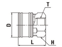 日東工器 TSPカプラ BRASS EPDM TSF型 ソケット(おねじ取付用/真鍮製) 製品図面