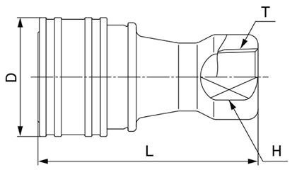 日東工器 SP-VカプラTypeA BRASS (FKM) ソケット(おねじ取付用/真鍮製)(●S-V-A) 製品図面
