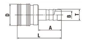 日東工器 TSPカプラ ステンレス EPDM TSH型 ソケット(ホース取付用) 製品図面