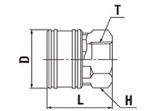 日東工器 TSPカプラ ステンレス EPDM TSF型 ソケット(おねじ取付用) 製品図面