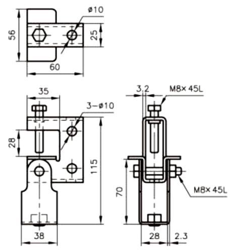 A10256 エイム(吊ボルト用) 製品図面