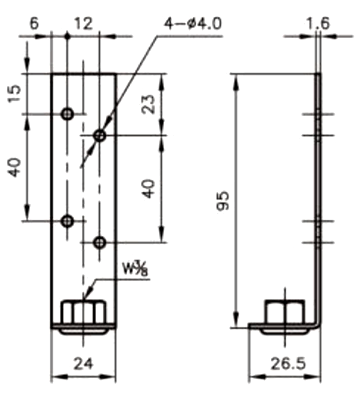 A10290 木造吊足(吊ボルト用) 製品図面