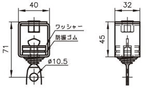 A10298 ミニ防振吊Bタイプ(軽量物用防振用吊金具) 製品図面