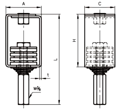 A10300 防振吊I型(防振用吊金具) 製品図面