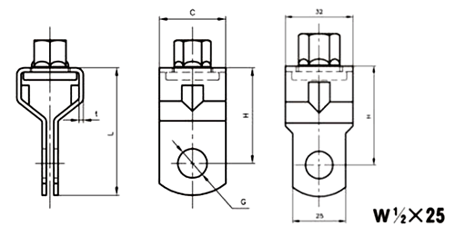 A10317 アカギ どぶめっき吊用タン(吊BT+吊バンド接続用)(溶融亜鉛めっき仕上げ) 製品図面