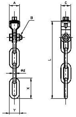 A10318 三連タン(管伸縮用ターンバックル) 製品図面