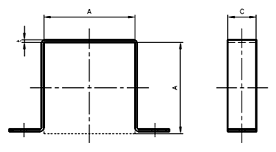 A10447 角サドル(水栓角柱用) 製品図面