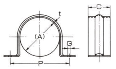A10452 ステンサドル(ステンレス鋼管用) 製品図面