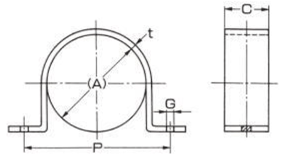 A10454 ステン厚サドルボルト穴(ステンレス鋼管用) 製品図面
